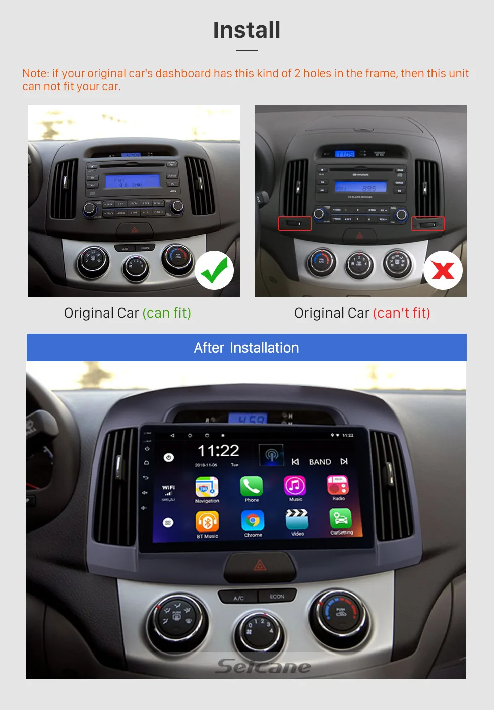 Flash Deal Seicane 9 inch Quad-core Android 8.1 Car Radio For Hyundai Elantra 2007 2008 2009 2010 2011 Car Multimedia Player GPS Navigation 2