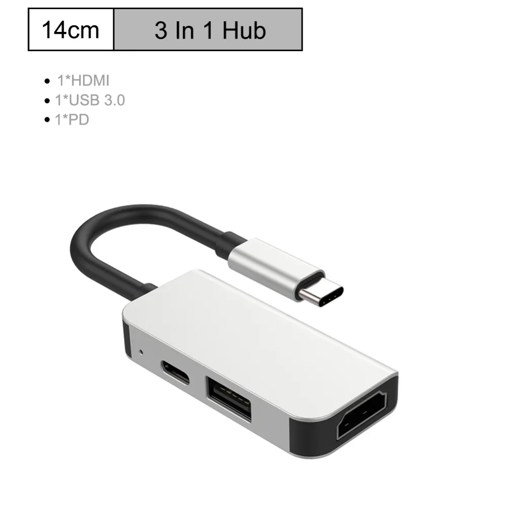 USB C концентратор 9 в 1 USB C адаптер концентратор для Ethernet HDMI концентратор данных/PD Зарядка 3 Usb 3,0 SD/TF кард-ридер/3,5 мм аудио