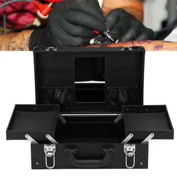

Microblading Kit Multi-Functional Tattoo Tool Kit Storage Case Nail Art Tool Cosmetics Organizer Box (Black) Rotary Tattoo Kit n