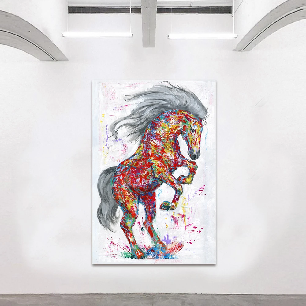 HDARTISAN настенное искусство картины холст искусство принты животное живопись Стоящая Лошадь для гостиной без рамки