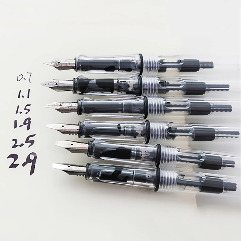 Yongsheng 평행 서예 만년필 투명 예술 잉크 펜 고딕 Duckbill 티베트어 0.7/1.1/1.5/1.9/2.5/2.9mm 펜촉