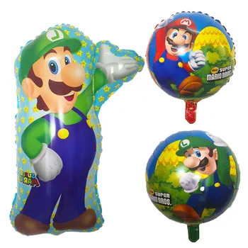 

50pcs 18inch Super Mario Foil Balloons 68*44cm Mario Luigi Bros Helium Air Globos Birthday Party Decoration Classic Kids Toys