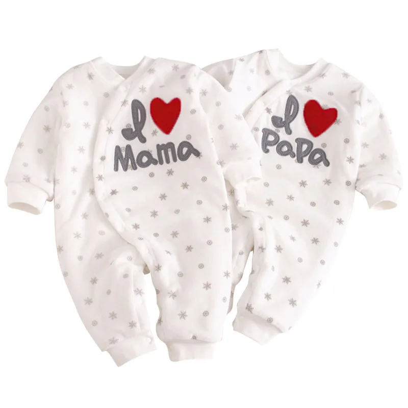 I Love Mom I Love Dad, новый стиль, весна-осень, новинка, детский комбинезон, бархатный детский комбинезон, женский