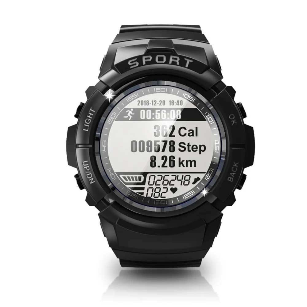 Цифровые часы для мужчин, умные часы, 50 м, водонепроницаемые, для плавания, для спорта на открытом воздухе, военные, умные часы, компас, шагомер, пульсометр - Цвет: Черный