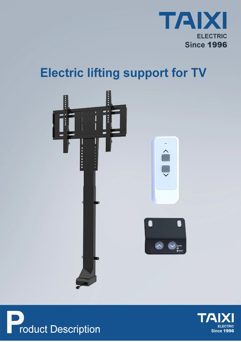 Электрическая подъемная поддержка для телевизора, применимая к 32'~ 70'-дюймовому, моторизованный вертикальный стенд лифт, регулируемый по высоте крепление для телевизора, ТВ Лифт