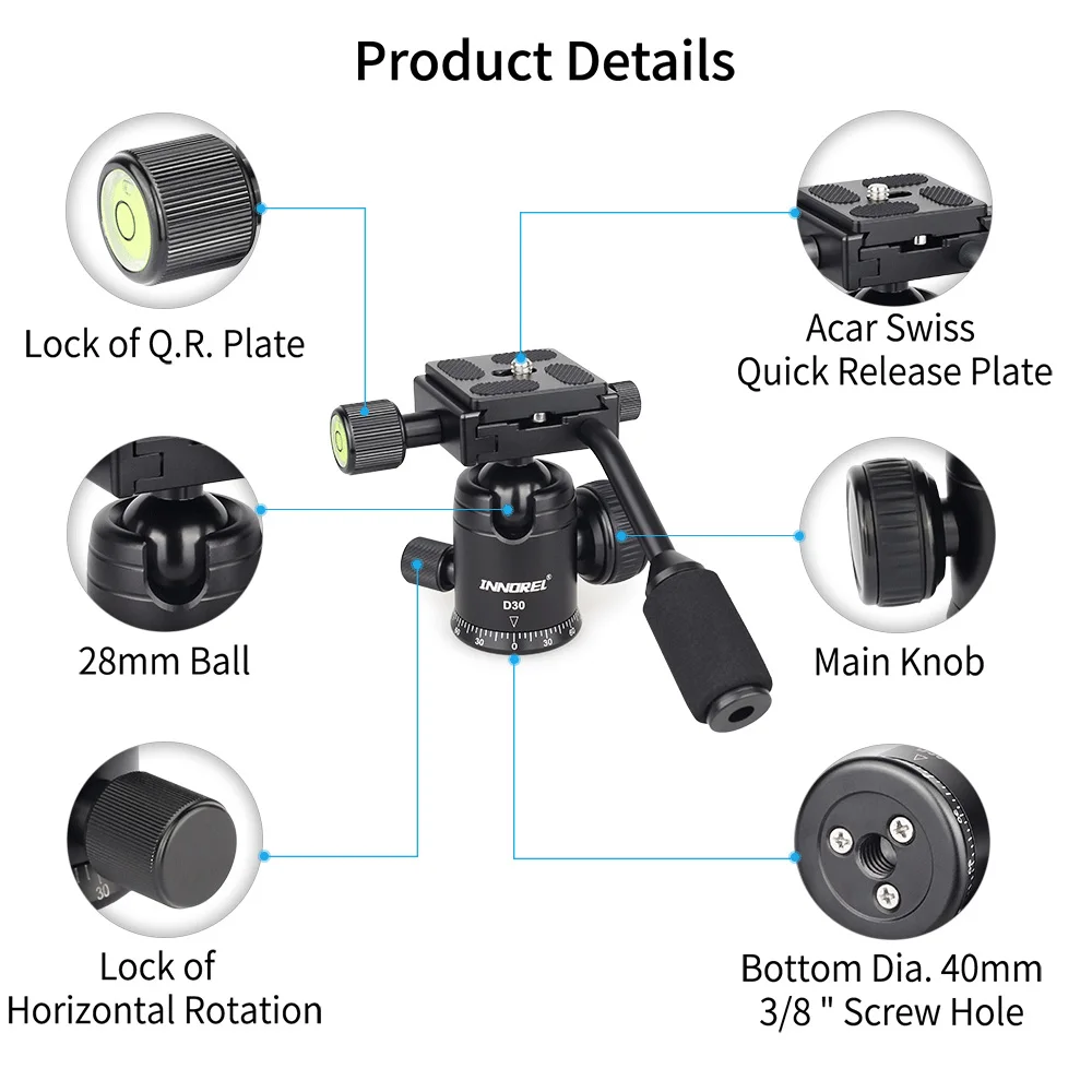 28 мм многофункциональная шариковая головка съемная ручка с ЧПУ из алюминиевого сплава штатива Q.R. Пластина для монопод мобильный телефон DSLR