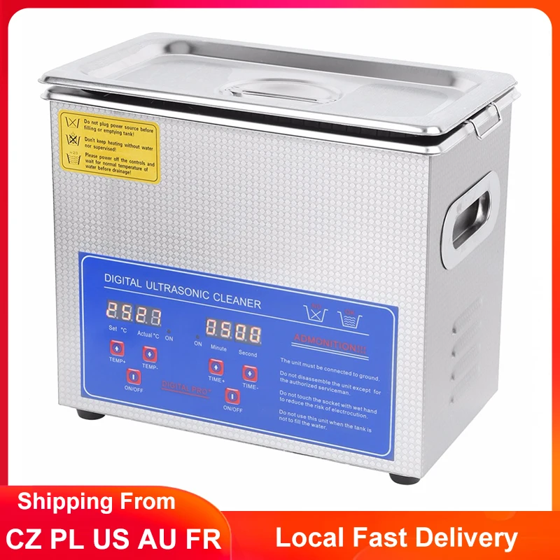 

3L Ultrasonic Cleaner Digital Timer Heated Ultra Sonic Bath Cleaning Machine Stainless Steel Jewelry Glasses Watch Cleaner
