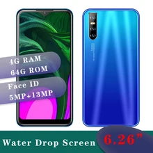 9X Pro 4G RAM 64G ROM Quad core Smartphones Gesicht Anerkennung Entsperrt celulars Handys Wasser Tropfen Big bildschirm Android Telefon