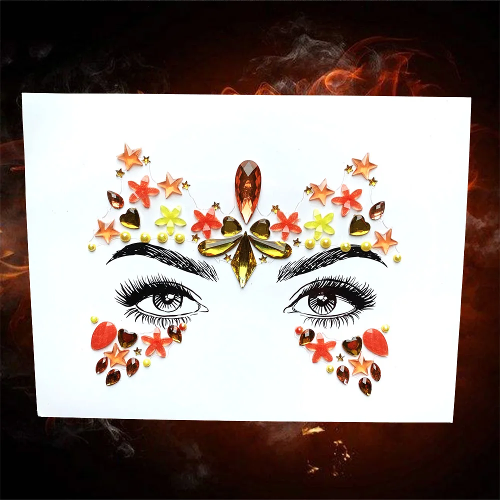 QBL135 Женская мода Flash Eye Jewelry Кристалл лицо драгоценный камень украшение орнамент самоклеющиеся легко использовать инструмент для укладки глаз Декор косметика - Цвет: QBL135