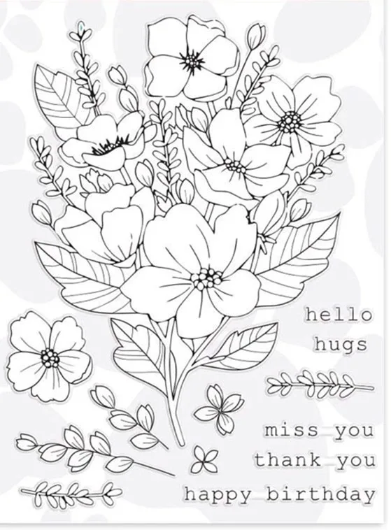 Цветочный прозрачный штамп или для DIY Скрапбукинг/изготовление карт/детское