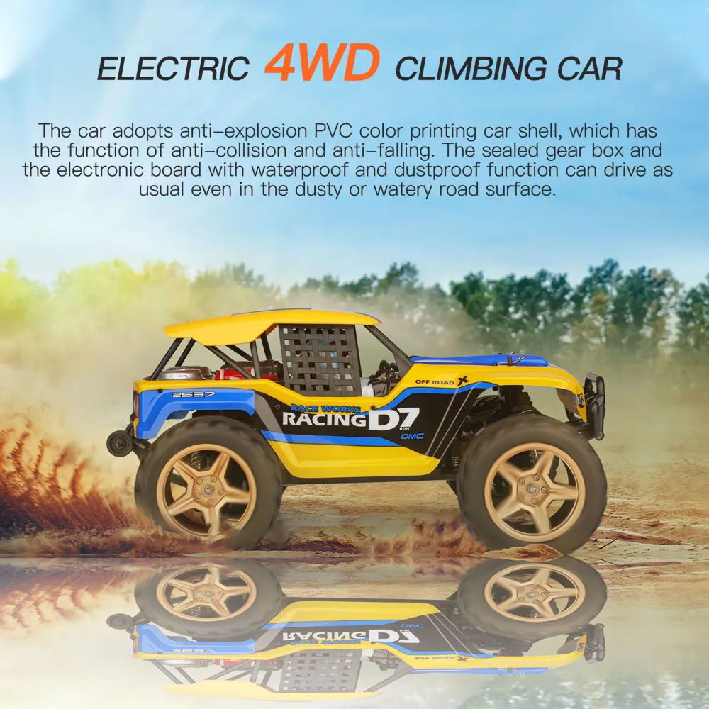 WlToys 12402A D7 1/12 RC автомобиль 2 4 г 4WD USB Buggy Crawler автомобиля 550 мотор 45км/ч Высокая