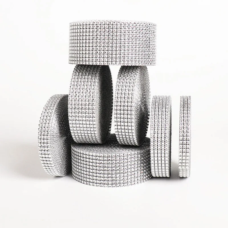 

1M/ roll Bling Diamond mesh Roll Silve Rhinestone DIY Decorations table Cake Wrap Crystal Ribbons Wedding Decoration
