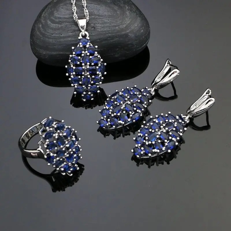

Комплект из колье и серёг, из серебра 925 пробы