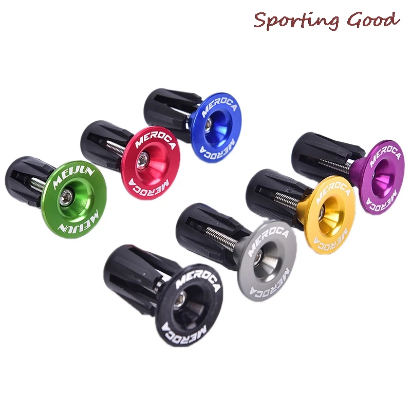 Bike Lightweight Bar End Plugs Aluminum Road Bicycle Grip Anti-slip Firm Handlebar Caps Accessory Bike Bar End Plugs 2Pcs