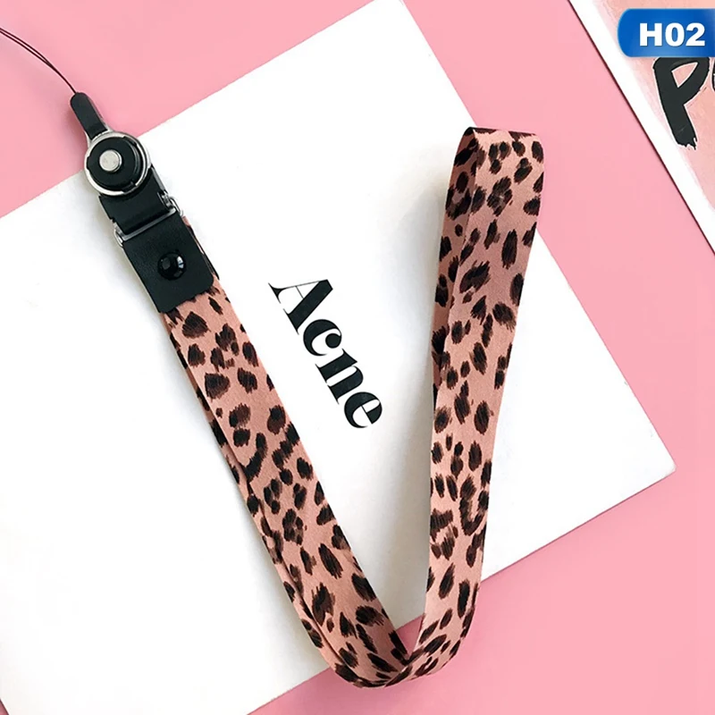 H02 Леопардовый держатель для телефона с брелоком Cheetah нагрудные опознавательные Значки для идентификации владельцев животных телефон шеи ремни с брелоком - Цвет: H02
