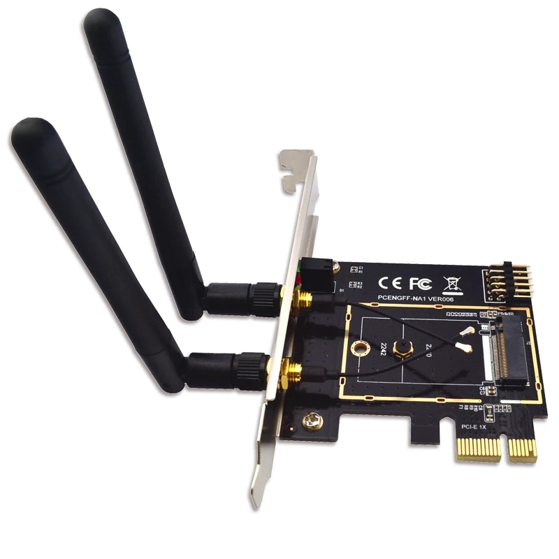 M.2 Wifi адаптер M2 Ngff ключ A E для Mini Pci Express Raiser PCI 1X NGFF Беспроводная поддержка 2230 2242 Pcie
