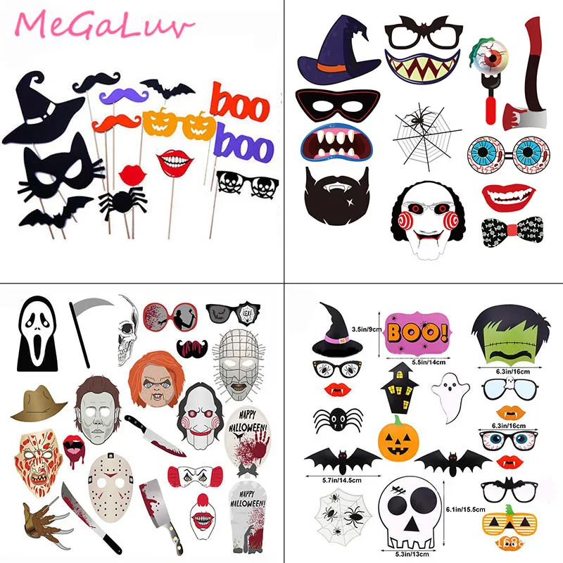 37 Pcs Puntelli Per Foto Di Halloween Spaventoso Fantasma Teschio Zucca Puntelli Per Cabine Fotografiche Per Bambini Dolcetto O Scherzetto Forniture P