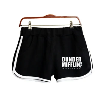 

DUNDER MIFFLIN Print Sport Short 100% Cotton Women Summer Sexy Fashion Casual Popular Short Skinny Hot Sale