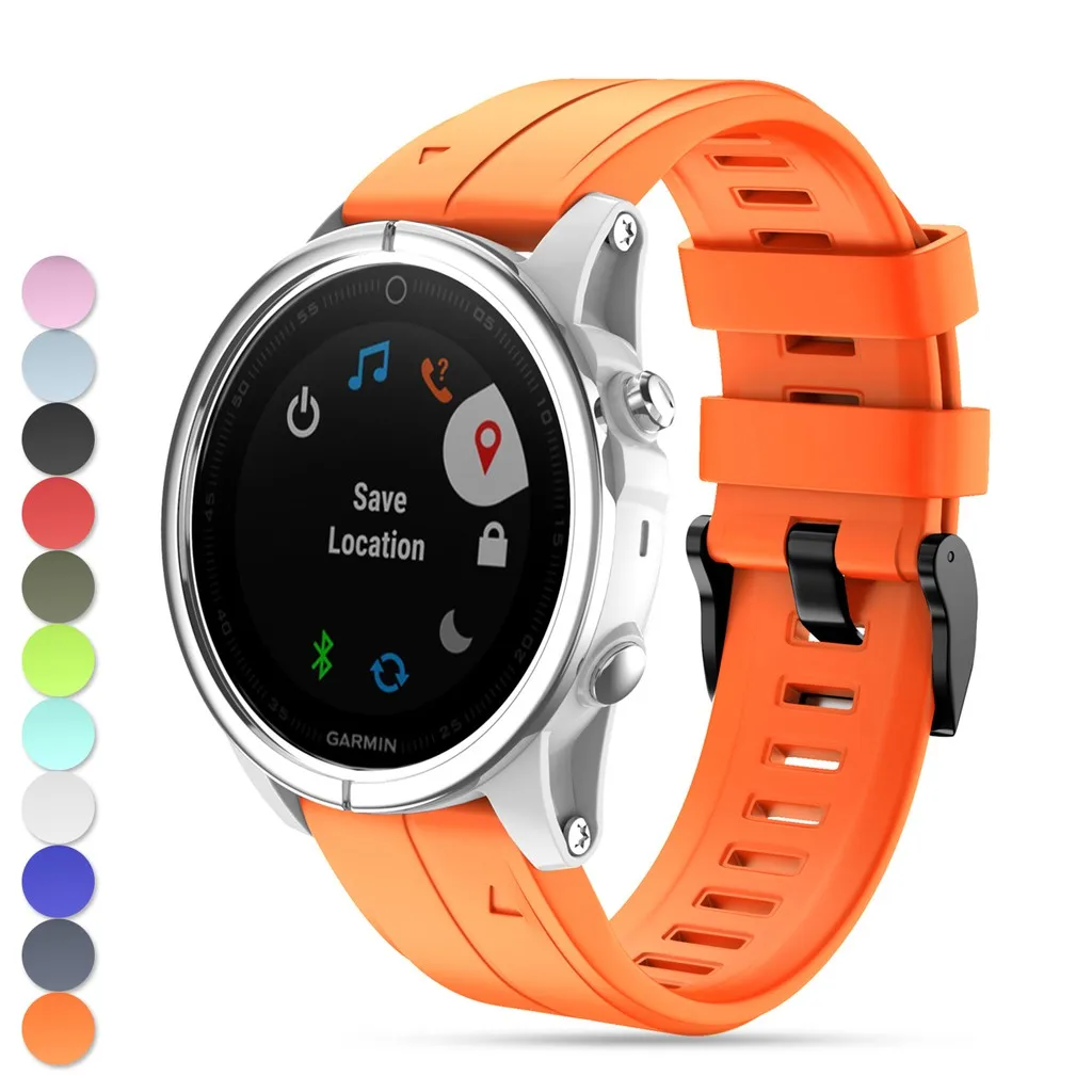 Heang мягкий силиконовый ремешок для часов для Garmin Fenix 6S pro/5S/Fenix 5S Plus - Цвет ремешка: Оранжевый