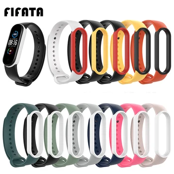 

FIFATA Two-Color Soft Silicone Watch Strap For Xiaomi Mi Band 5/Mi Band 5 NFC Smart Bracelet Replacement Wristband For Mi Band 5