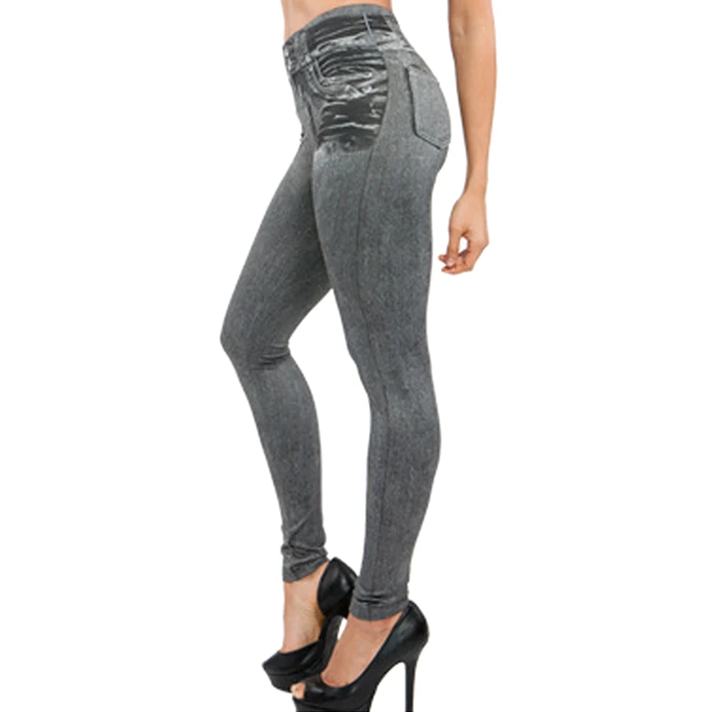Женские ноги формирующие Легинсы Поддельные джинсы брюки без застежки обтягивающие эластичные брюки теплые джинсы брюки