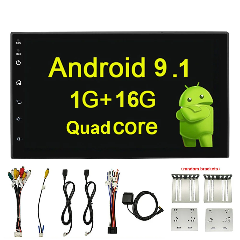 " 2din Android 9,1 автомобильный Автомагнитола Универсальный HD сенсорный экран автомобильный мультимедийный видео плеер стерео FM USB Wifi резервный монитор - Цвет: 1 16G nocam