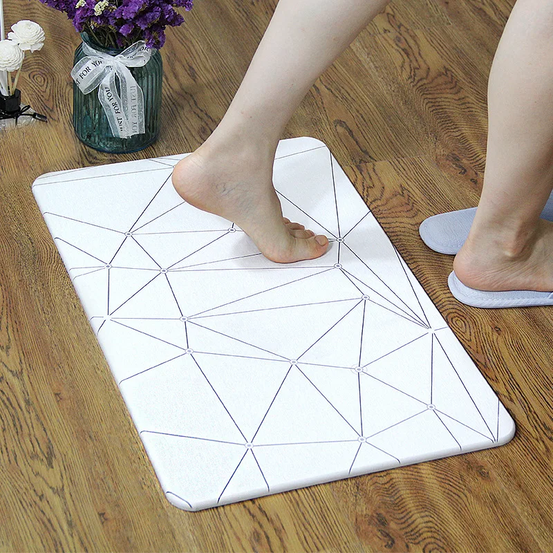 

Howhom Geometry Series Diatomaceous Earth Mat Bathroom Kitchen Door Mat Anti-slip Absorbent Quick Drying Customizable Fast