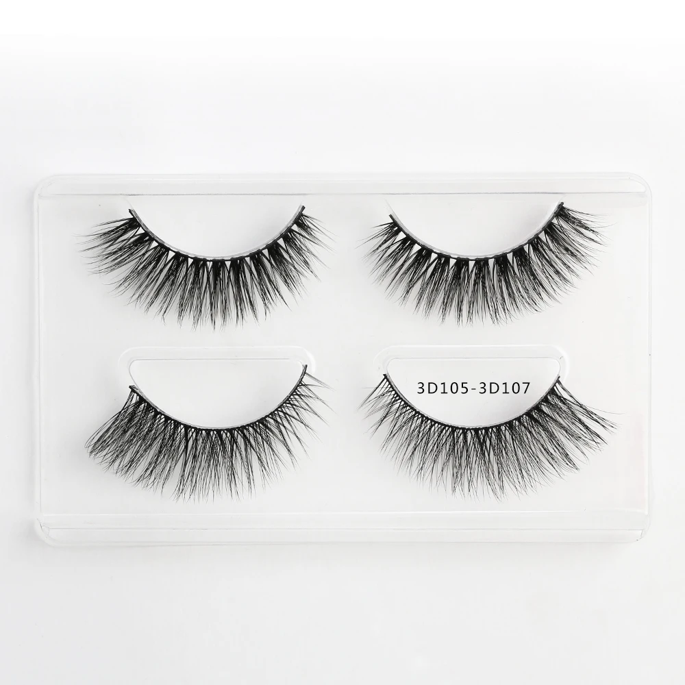 2pairs-3D105-107 MAANGE 2/5/7/10 пар натуральные накладные Искусственные ресницы длинные Макияж 3d ресницы серо-коричневого цвета наращением норковые ресницы для красоты - Цвет: 2pairs-3D105-107