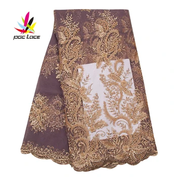 

Sequin Party Favor Beaded Embroidered Tulle Wedding Dresses Bridal Appliques Wedding Dress Latest High Quality African AMY2577B