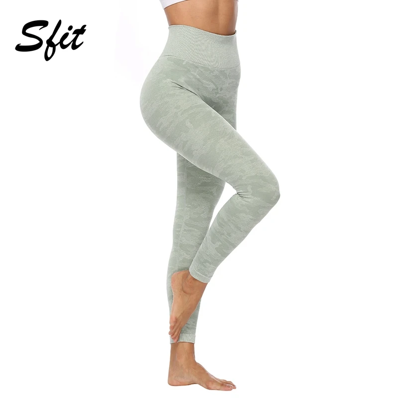 

SFIT Woman Leggings Yoga Pants High Waist Camouflage Seamless knit Hip Sports Fitness Pants Hip Pants Gym Leggings Mujer