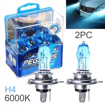 

Long Distance Headlight Bulbs Replacement Super bright White Car HOD Front.Halogen Xenon 2pcs H4 100W
