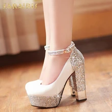 SARAIRIS Top Quality Large Size 32-43 Bling Upper Pumps Shoes Women High Heels Sexy Party Wedding Bride Shoes Woman