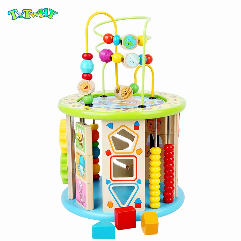 Montessori Wooden toys 10 in 1 Multipurpose Educational Toy Wood Shape Color Sorter for Kids Early Learning Toy For Kids Gift