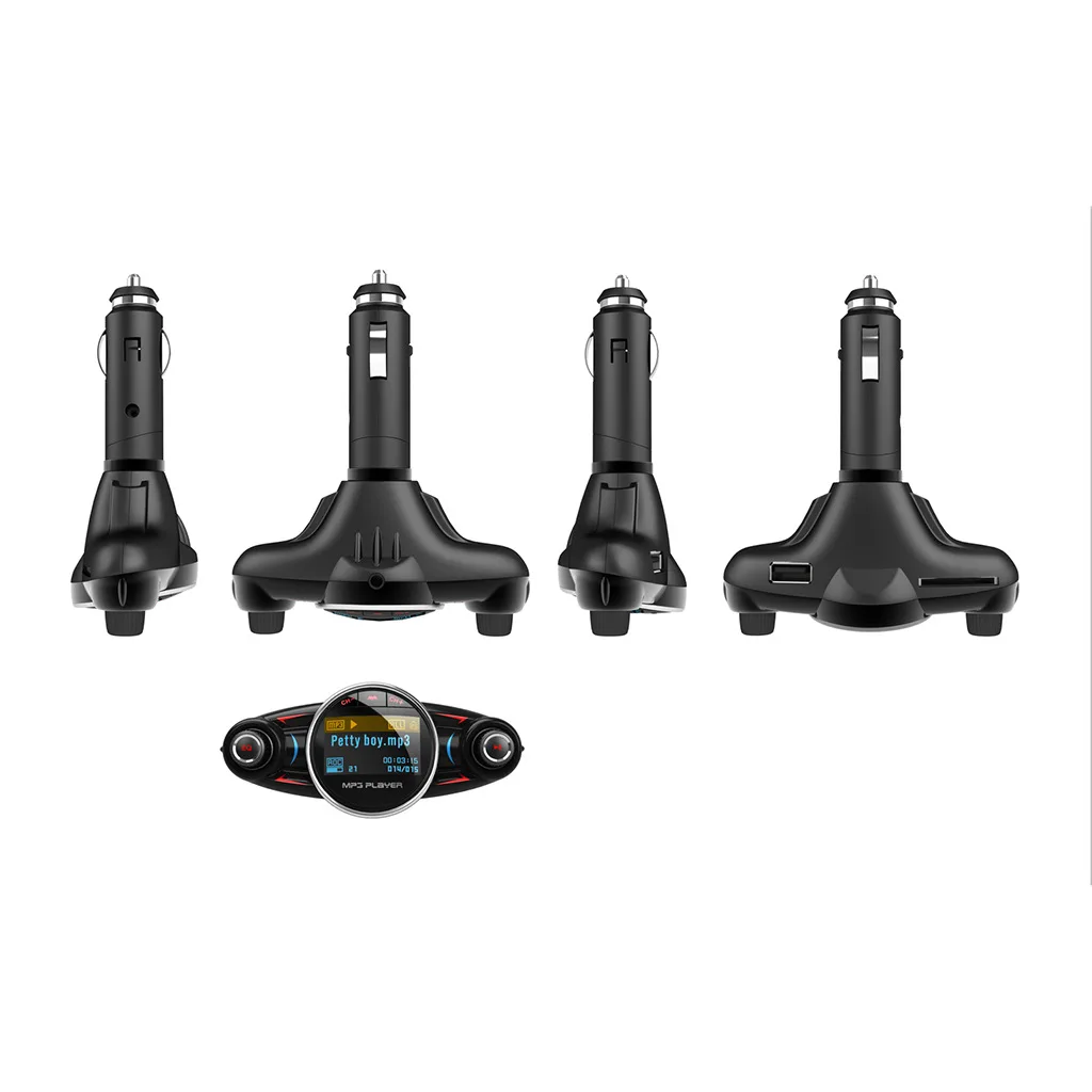 BT08 стиль с большим глазом двуглавый FM Bluetooth Hands-free автомобильный комплект MP3 Двойная Ручка Потрясающие огни большой дисплей экран напряжение