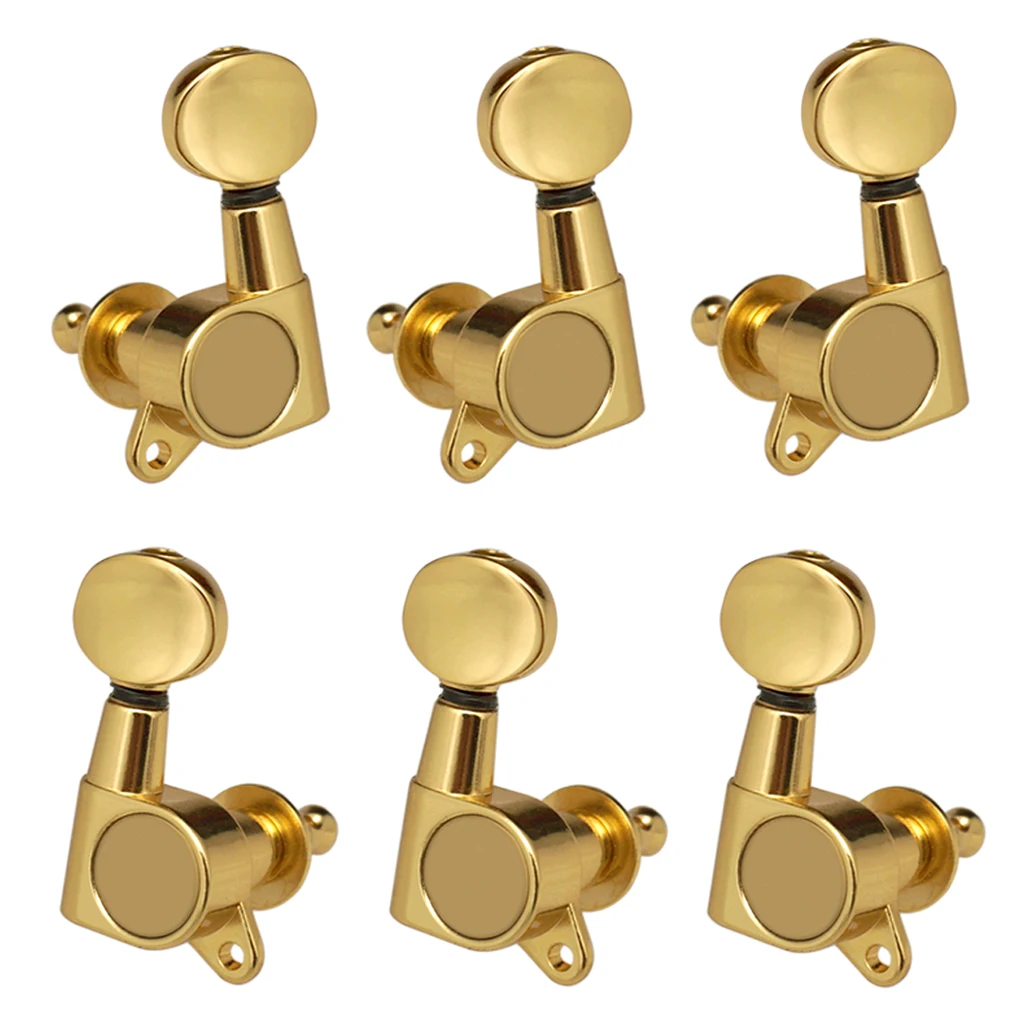 

6 pieces Right Left Hand Guitar Tuners Tuning Keys Pegs for Acoustic Guitar Replacement 3R3L Gold