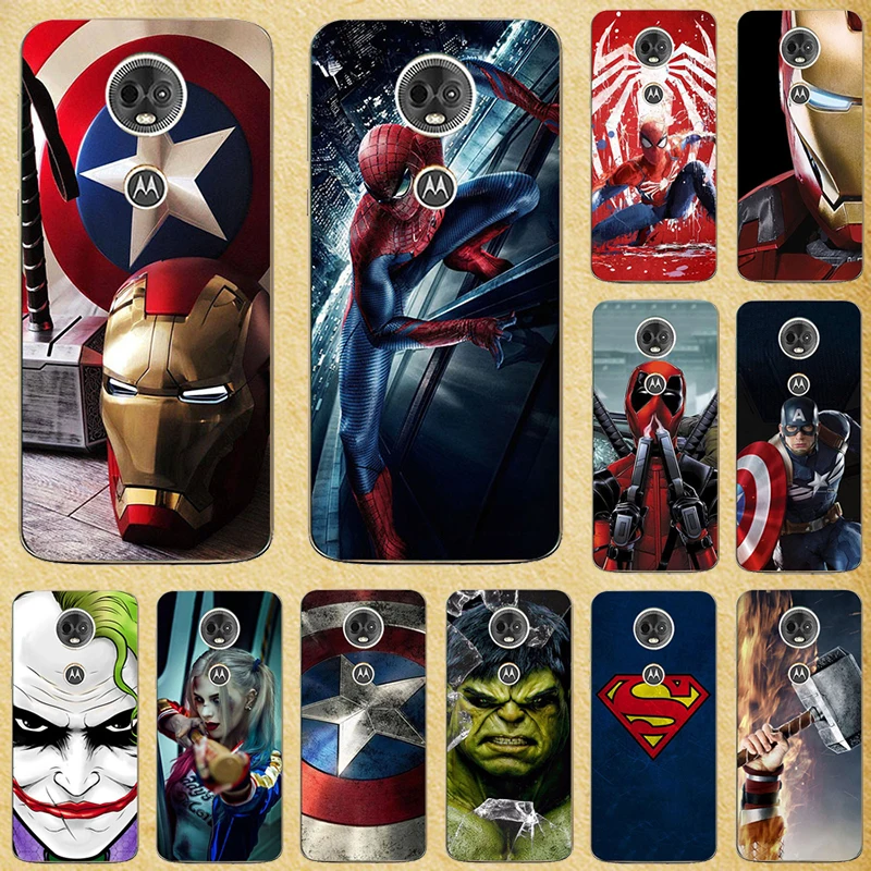 

Super Hero Phone Case Cover For Motorola MOTO E5 Play Plus Cruise Soft Silicone Back cover For Moto E4 Plus EU Version Bags
