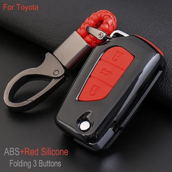 

Carbon fiber folding Car Key Case For Toyota Avensis Auris Verso Yaris Aygo Scion TC IM 2015 2016 fob Cover Protect Holder Set