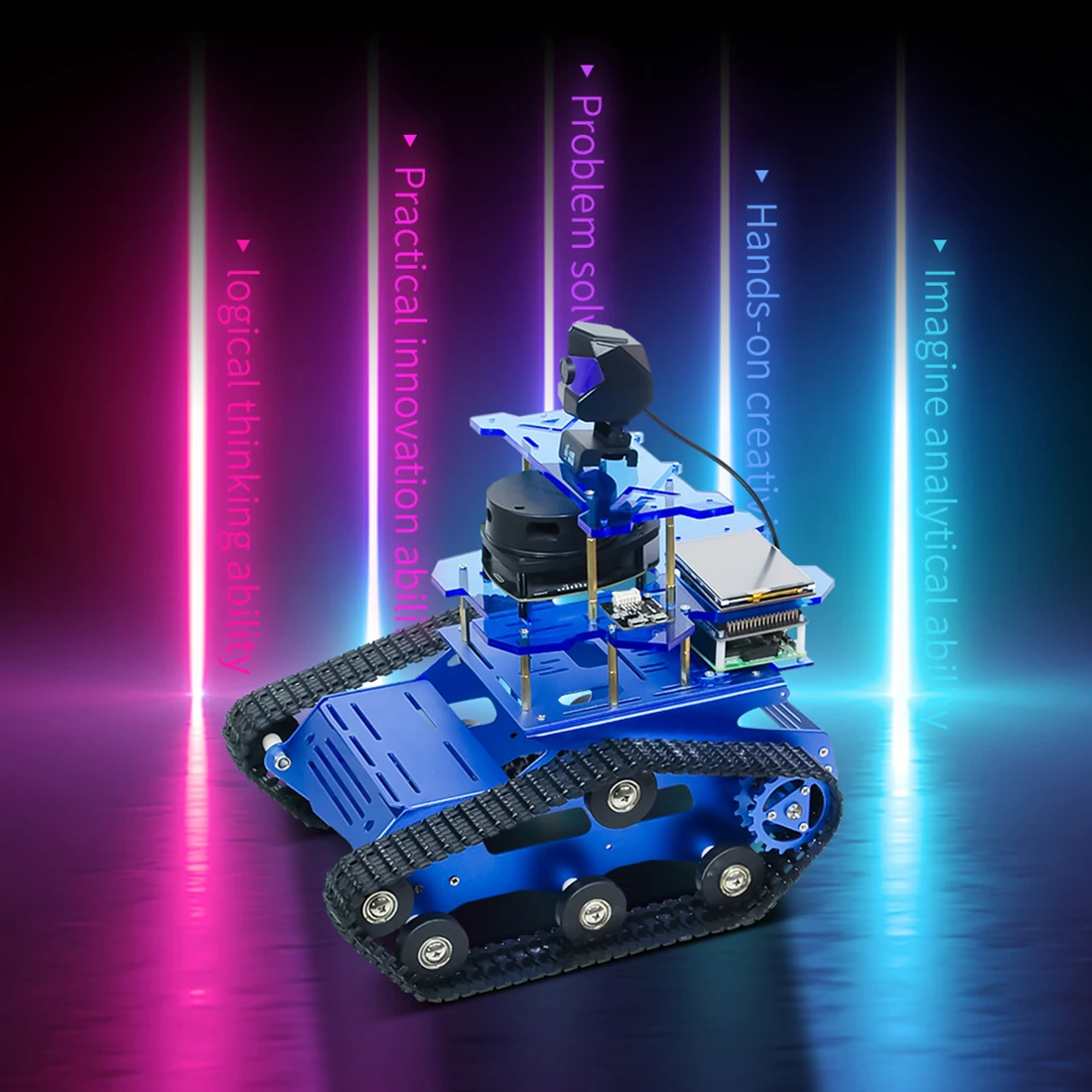  DIY Smart Programmable Robot Tank Chassis Car with Laser Radar for Raspberry Pi 4 (2G) For Kids Adu - 4000224005702