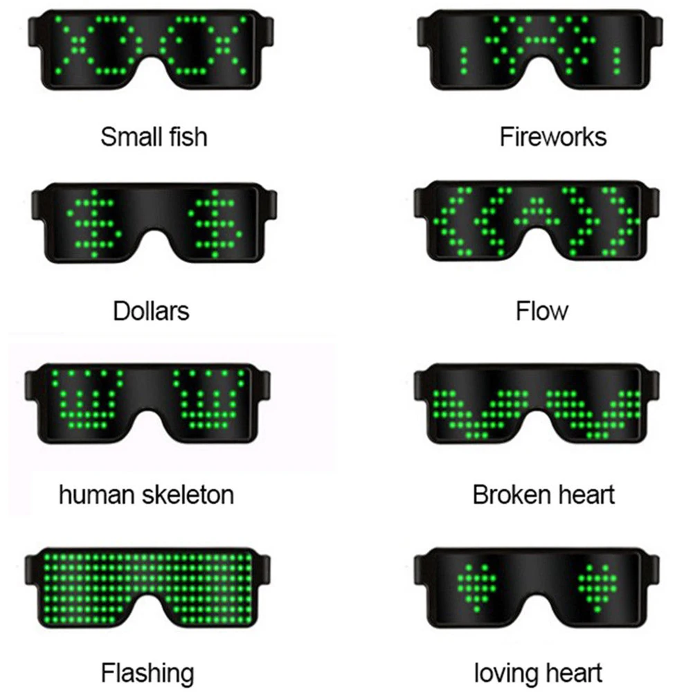 СВЕТОДИОДНЫЕ светящиеся солнцезащитные очки, вечерние, многоцелевой светильник, ночной клуб, дисплей, экран, очки, мигающие очки