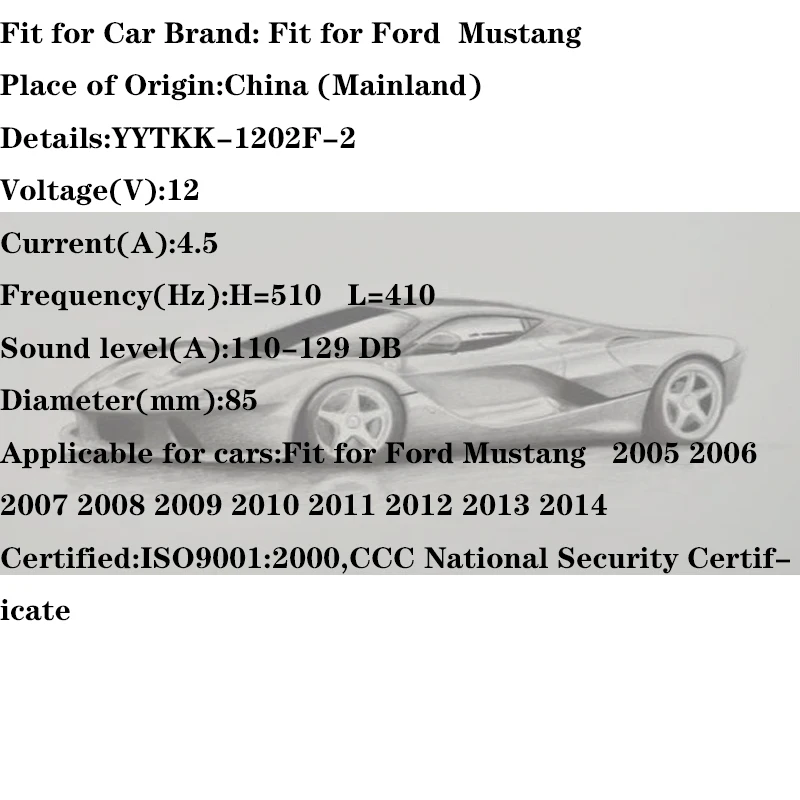VVTKK для Ford Mustang рог мотоцикл Cuernos Электрический авто электрический автомобиль твитер клаксон 3C автомобиль