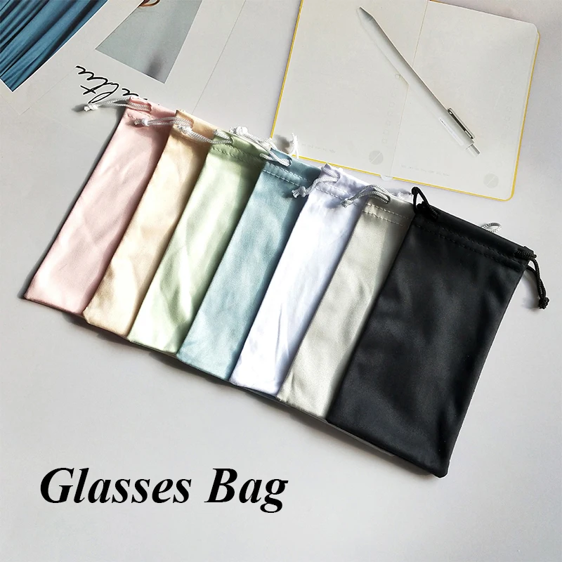 Soft Cloth Drawstring Sunglasses Bag Portable Glasses Bag Microfiber