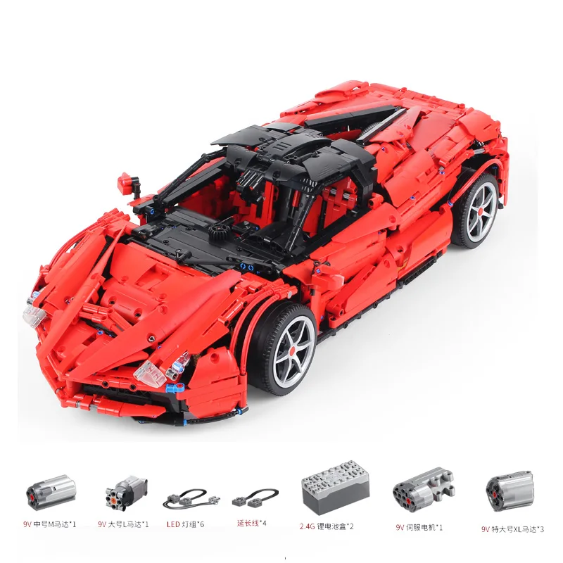 XQ1001 Technic Car The MOC-16915 McLaren P1 функция двигателя автомобильный набор строительных блоков Кирпичи 20087 детские рождественские игрушки для детей - Цвет: Черный