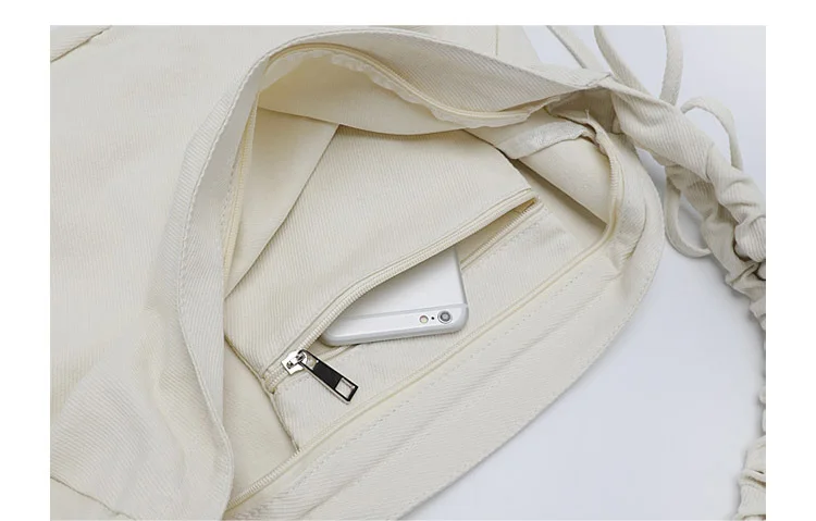 Raged Sheep Simple Canvas Shoulder Bag Fashion Folding Shopping Bag Personality Totes Girls Casual Large Capacity Messenger Bag