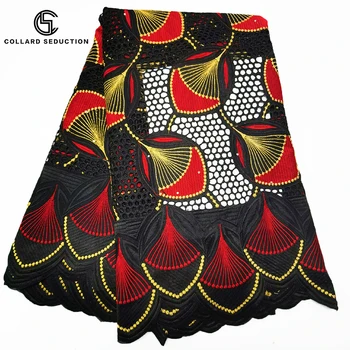 

CS swiss voile lace in switzerland Black swiss lace fabric embroidered cotton lace 5 yards nigerian lace fabrics for dress
