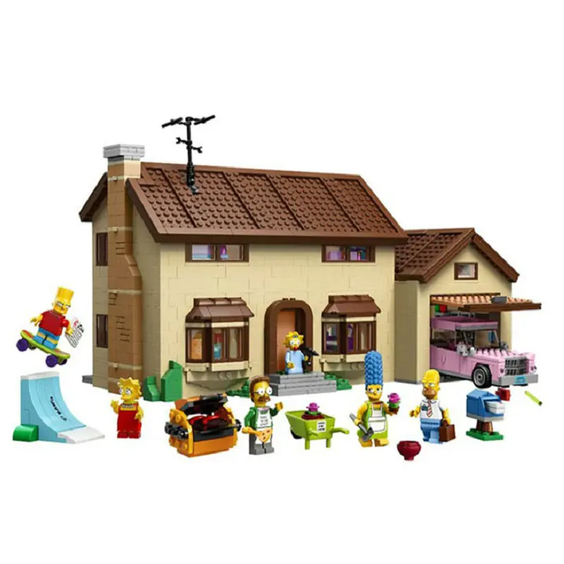 

The Simpson House Model Building Blocks With Homer Action Figures Compatible Lepining Series Sets Toys For Children 71006