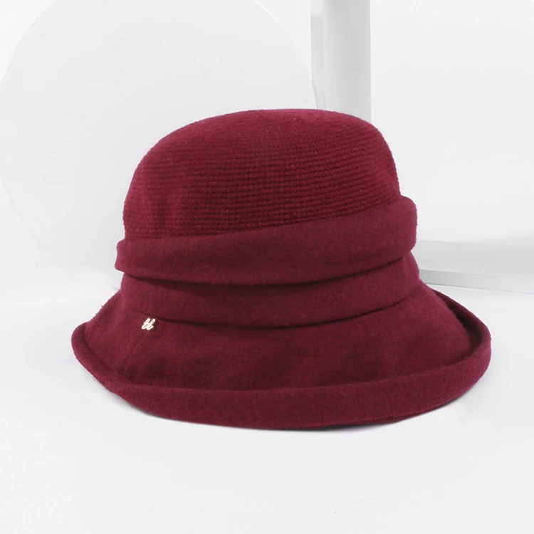 H763 женская шляпа Fedoras, Женская Высококачественная модная теплая Толстая шерстяная Складная Кепка, женская уличная Кепка для покупок, путешествий, церкви, Повседневная Кепка s