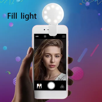 

10Pcs Mini Portable Selfie Ring Light Rechargeable Universal LED Fill Lamp 3 Levels Brightness Makeup Light Fill up beauty