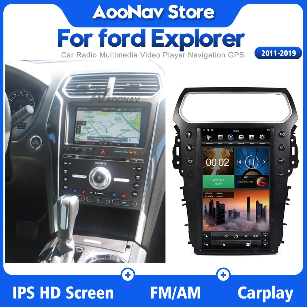 Автомобильный радиоприемник 13 3 дюймов android 9 0 для ford Explorer 2011-2019 GPS-навигация с