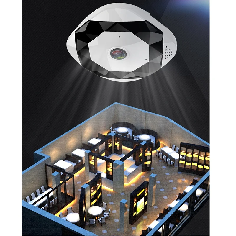 960P Wi-Fi камера 360 градусов панорамная камера Домашняя безопасность наблюдение ночное видение рыбий глаз мини Wifi камера(США штекер