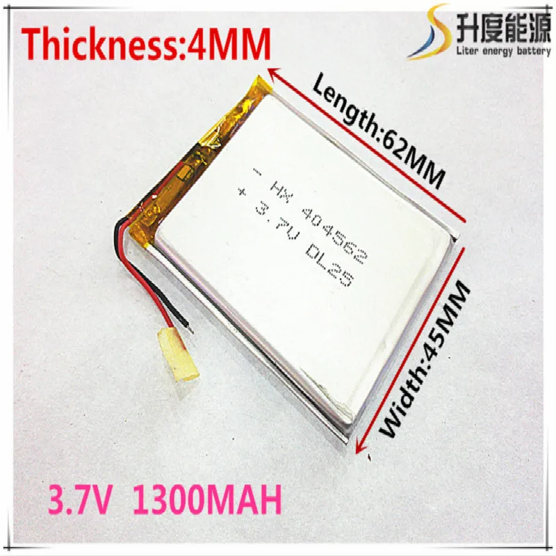 Бесплатная доставка полимерный аккумулятор 1300 mah 3,7 V 404562 умный дом MP3 динамики литий-ионный аккумулятор для DVR, gps, mp3, mp4, мобильный телефон